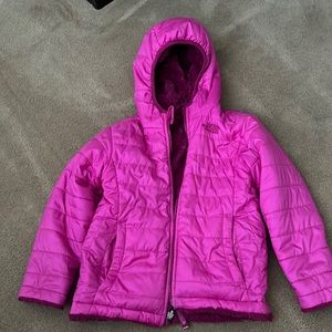 North Face reversible pink toddler coat